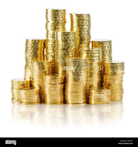 Gold Coin Stack Isolated On White Stock Photo Alamy
