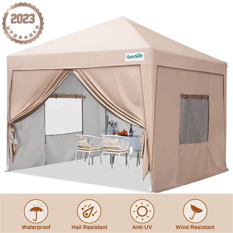 Quictent Privacy 10x10 Ez Pop Up Canopy Tent With Mesh Windows And