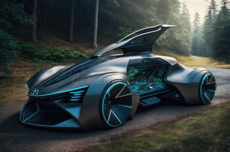 A Futuristic Electric Car With Sleek Design And Cutting Edge