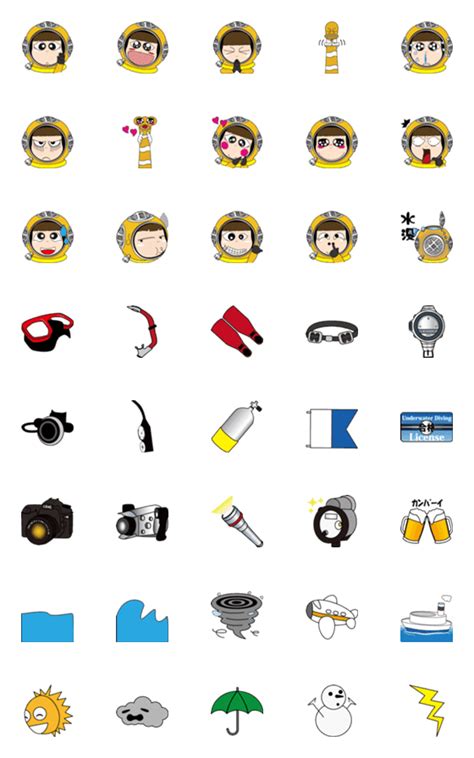 Diver Emojiのline絵文字｜画像、情報など