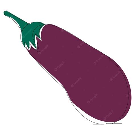 Premium Vector Eggplant Line Drawing Isolated Vector