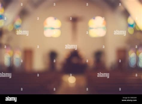 Church Interior Blur Abstract Background Stock Photo Alamy