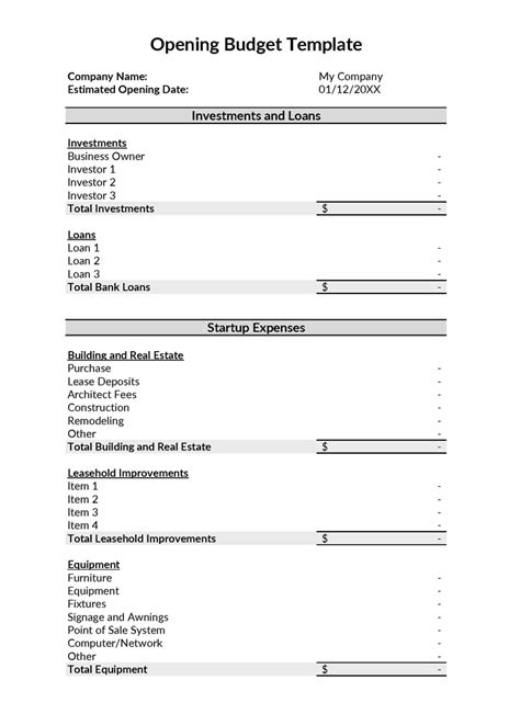 12 Free Business Startup Costs Templates Word Excel