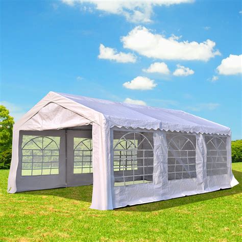 Party side wall waterproof canopy shelter windbar tent gazebo. Outsunny Outdoor Party Tent 20x13ft Heavy Duty Carport ...