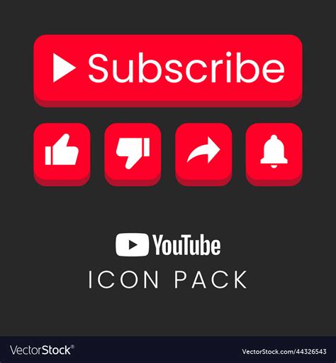 Youtube Like Share Subscribe Bell Icons And Button