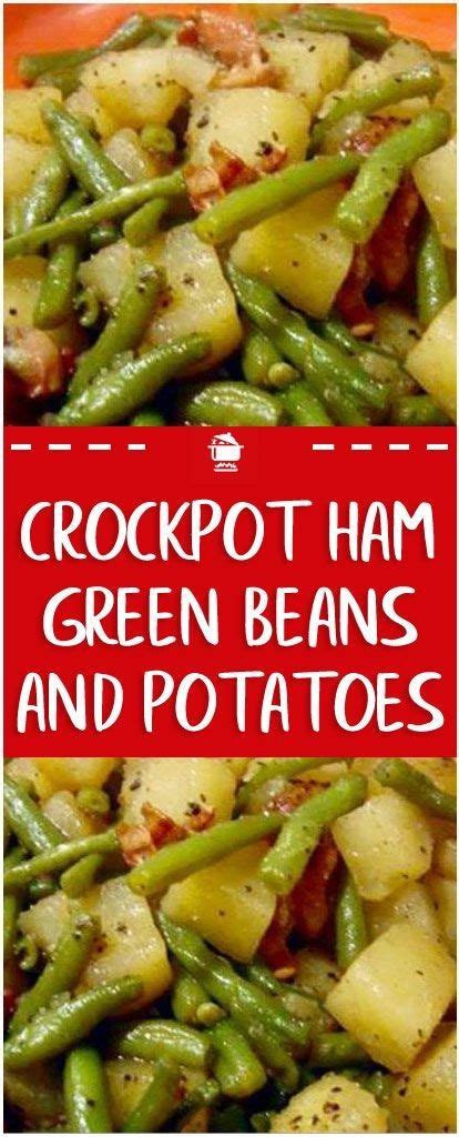 Toss everything together into the slow cooker i made this tonight with the ham steaks and a ham bone i had frozen in my freezer. Crockpot Ham, Green Beans And Potatoes | Recipe | Chicken ...