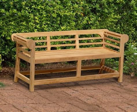 Teak Lutyens Style Garden Bench Low Back 165m