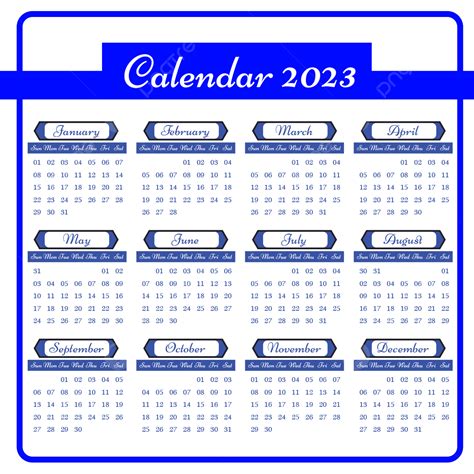 Calendrier Bleu 2023 Imprimable Gratuitement Png Calendrier 2023