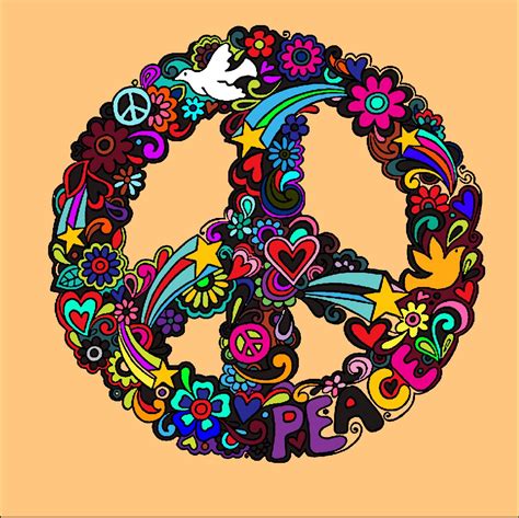 Peace Sign Coloring Trippy Coloring Pages Hippie Trippy Peace Peace
