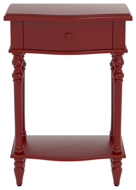 Urbanest Jefferson Accent End Table With Drawer 29 Tall Red