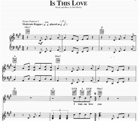 Bob Marley Is This Love Free Sheet Music Pdf For Piano The Piano Notes