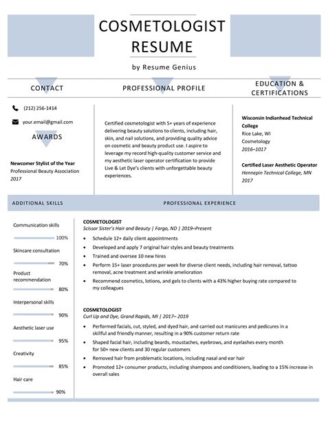 hair stylist resume example and writing tips
