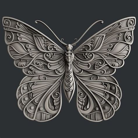 3d Stl Models For Cnc Router And 3d Printer Butterfly 3d Model Cgtrader