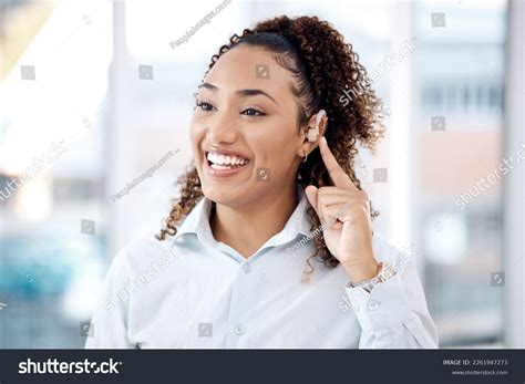 Happy Deaf Black Woman Cochlear Implant Stock Photo 2261947273