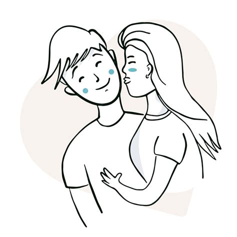 Premium Vector A Cartoon Of A Couple Embracing Each Other