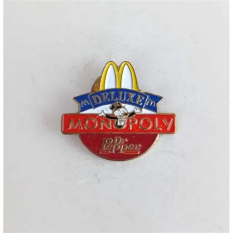 vintage deluxe monopoly dr pepper mcdonald s employee lapel hat pin 14 50 picclick