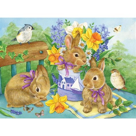 Bunny Bouquet 1000 Piece Jigsaw Puzzle Bits And Pieces