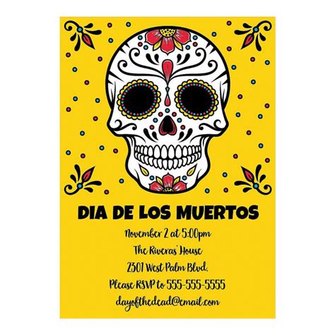 Personalized Day Of The Dead Party Invitations 25 Pieces