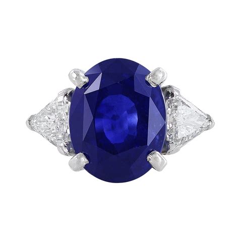 Platinum 14ct Ceylon Sapphire Agl Certified Ring Cj Charles Jewelers
