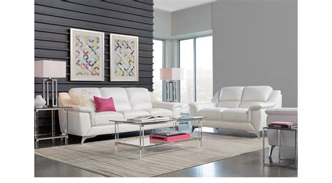 148800 Calavino White Leather 2 Pc Living Room Classic Contemporary