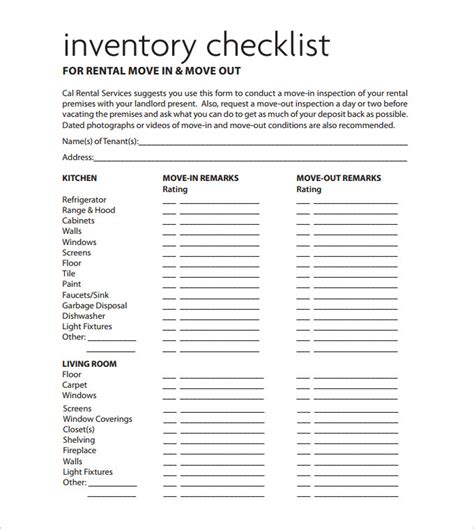 sample rental inventory template   excel