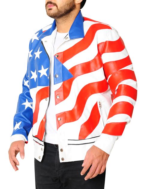 Also set sale alerts and shop exclusive offers only on shopstyle. American Flag Faux Leather Jacket | Men Jacket | MauveTree