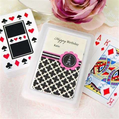 Size 2.5x3.5 (standard deck size) Personalized Birthday Themed Playing Cards