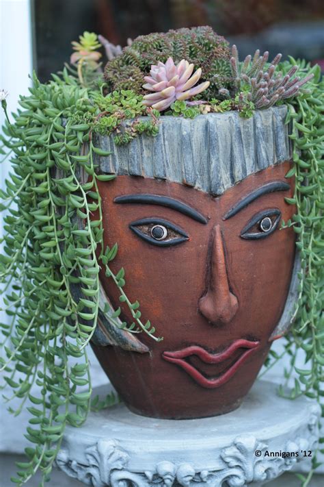 Succulent Head By Ann Dumont Artesanato De Vaso Arte Em Cerâmica