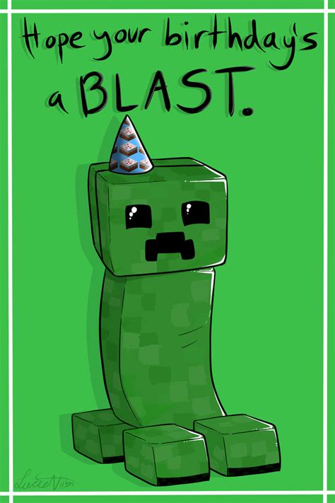 Creeper Birthday Card By Lucieniibi On Deviantart Minecraft Birthday