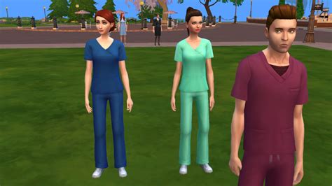 Mod The Sims Get To Work Medical Scrubs