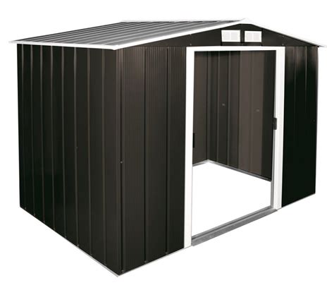 Sapphire Anthracite 8 x 6 ft Metal Garden Shed | Metal shed, Sliding