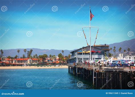 Stearns Wharf In Santa Barbara California Usa Stock Image Image