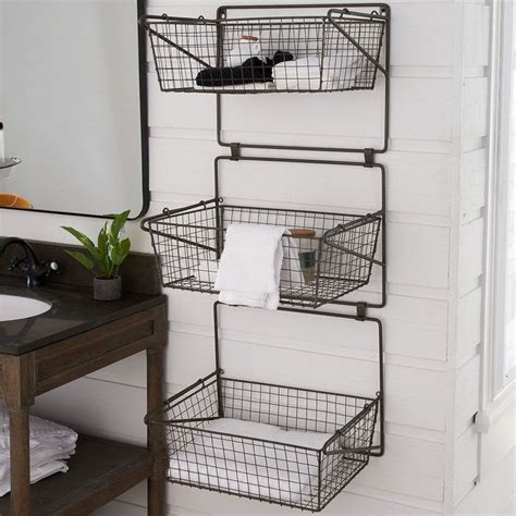 The Functionally Simple Design Of Our Wire Basket Wall Shelf Is The