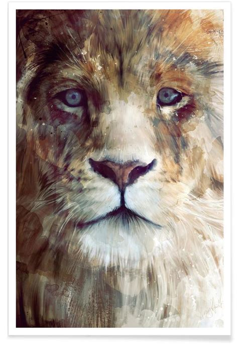 Lion Face Illustration Poster Juniqe