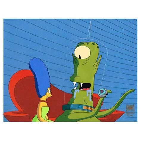 Simpsons Marge And Alien Original Animation Cel