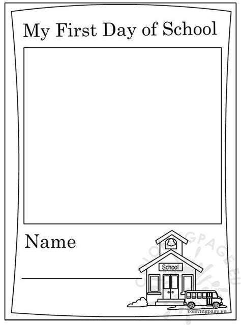 First Day Of School Coloring Page