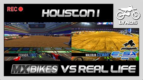Mx Bikes Vs Real Life Supercross 2021 Houston 1 Youtube