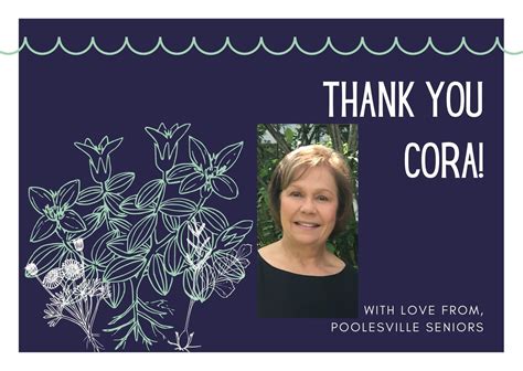 Thank You Cora Poolesville Seniors
