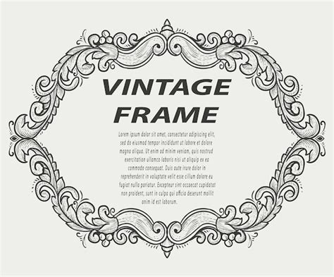 Premium Vector Vintage Border Frame Engraving Ornament Monochrome Style
