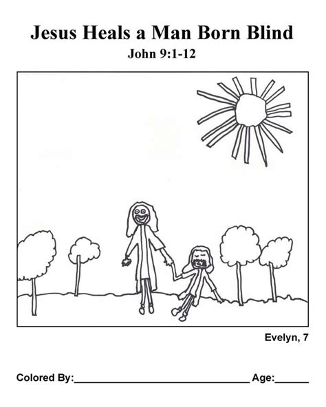 Jesus Heals Blind Man Coloring