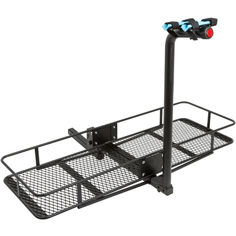 Hitch Mounted Folding Cargo Carrier With 2 Bike Rack 500 Lb Capacity Ebay