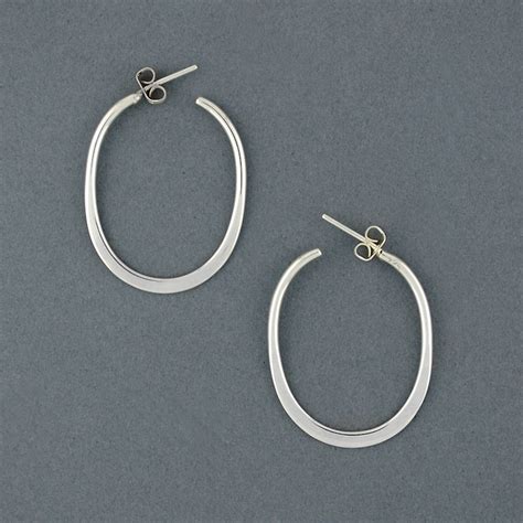 Sterling Silver Thin Oval Hoop Green River Silver Co