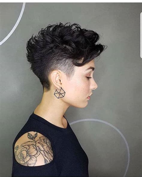 Emma style pixie with side swept bangs. 50 Bold Curly Pixie Cut Ideas To Transform Your Style in 2020
