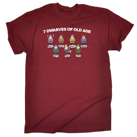 mens 7 dwarves of old age funny joke adult humour t shirt birthday ebay