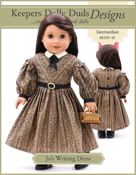 keepers dolly duds jo s writing dress 18 inch doll clothes pdf pattern
