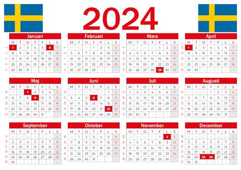 Kalender Sverige 2024 Med Veckor By Calendarena Dec 2023 Medium