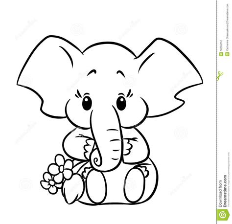 Elephants have highly developed brains, which 3 or 4 times larger than that of humans (but smaller in proportion to their body weight). Baby elephant coloring pages to download and print for free