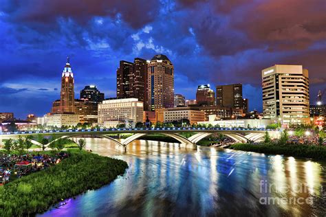 Columbus Ohio Waterfront Before The Red White And Boom Fireworks