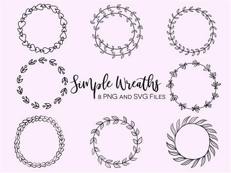 floral wreaths hand drawn wreaths doodle clipart floral bujo doodles wreath drawing floral
