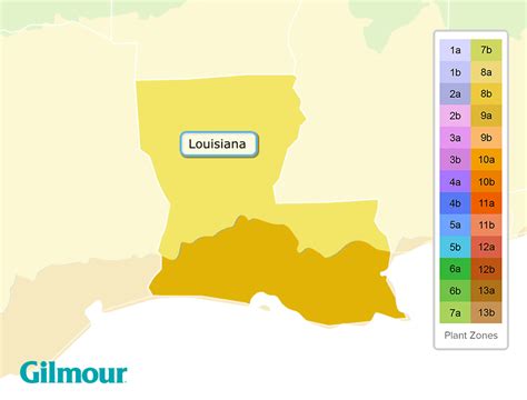Louisiana Planting Zones Growing Zone Map Gilmour